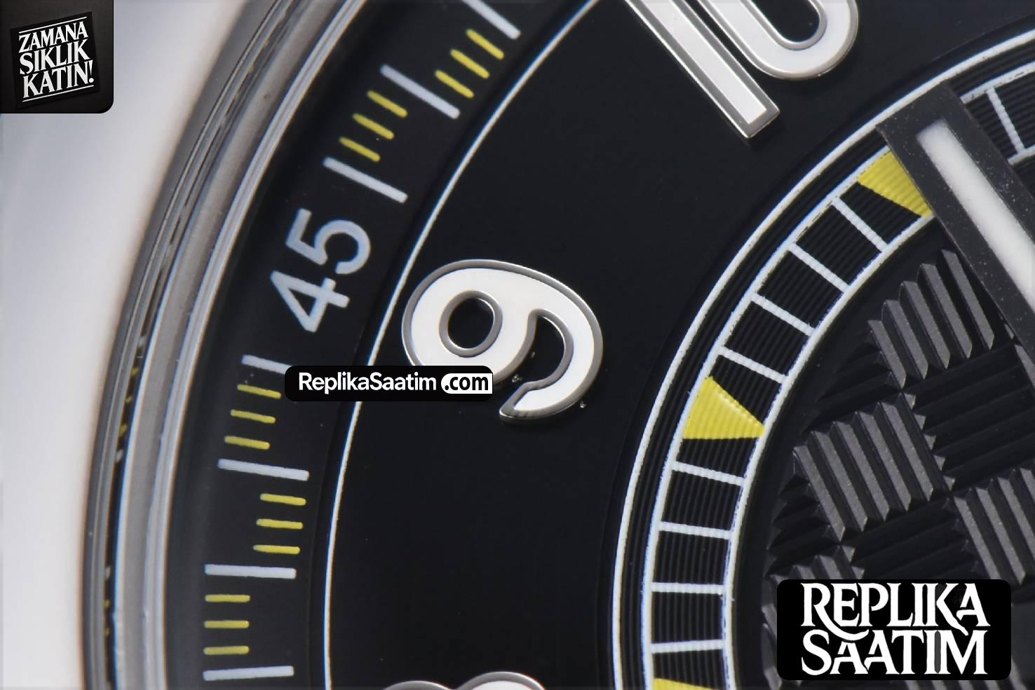 Calatrava 6007G 40mm ZF Black Dial Yellow Hand Nylon Strap 9015 -05