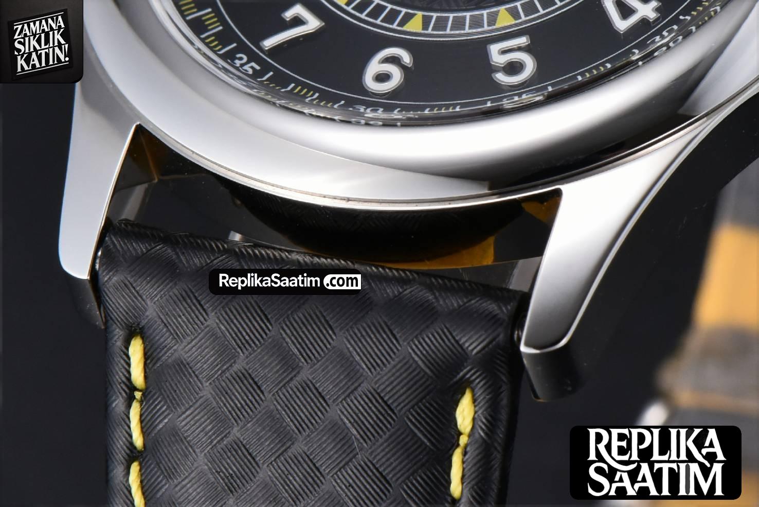 Calatrava 6007G 40mm ZF Black Dial Yellow Hand Nylon Strap 9015 -09