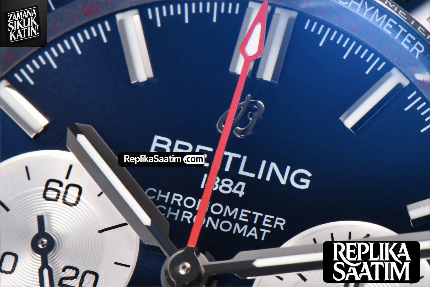 Chronomat B01 42mm BLSF Blue Bezel Blue Dial White Subdial White Rubber Strap 7750 -04