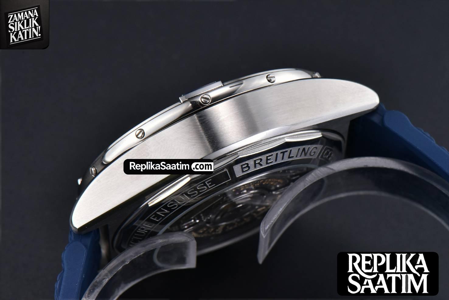 Chronomat B01 42mm BLSF Blue Bezel Blue Dial White Subdial White Rubber Strap 7750 -15