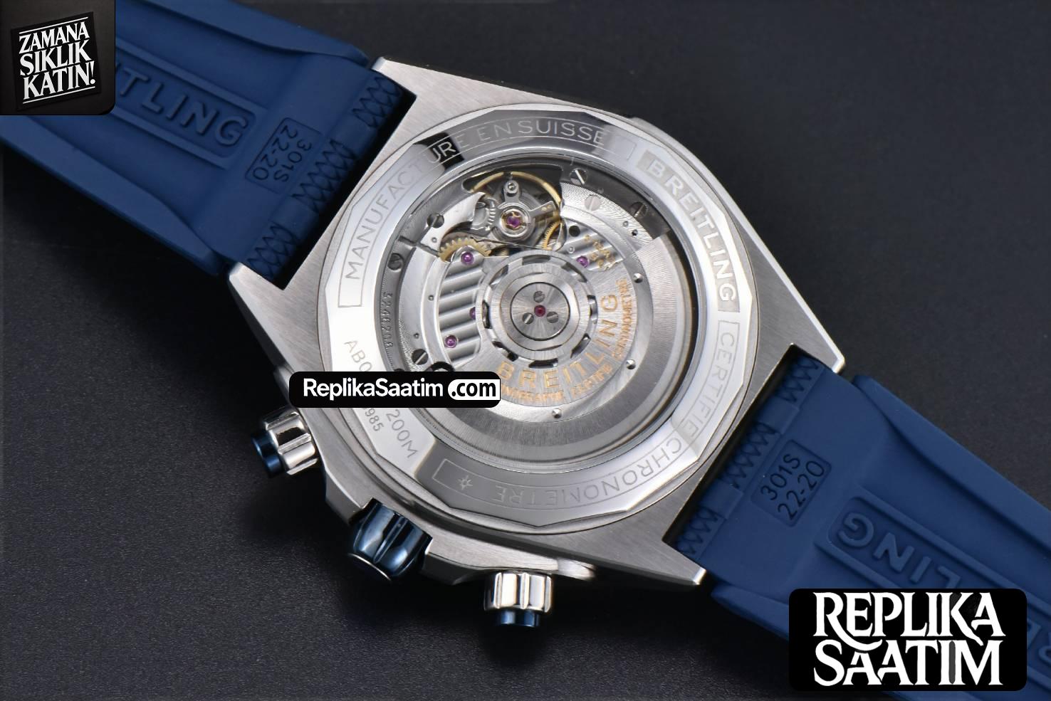 Chronomat B01 42mm BLSF Blue Bezel Blue Dial White Subdial White Rubber Strap 7750 -16
