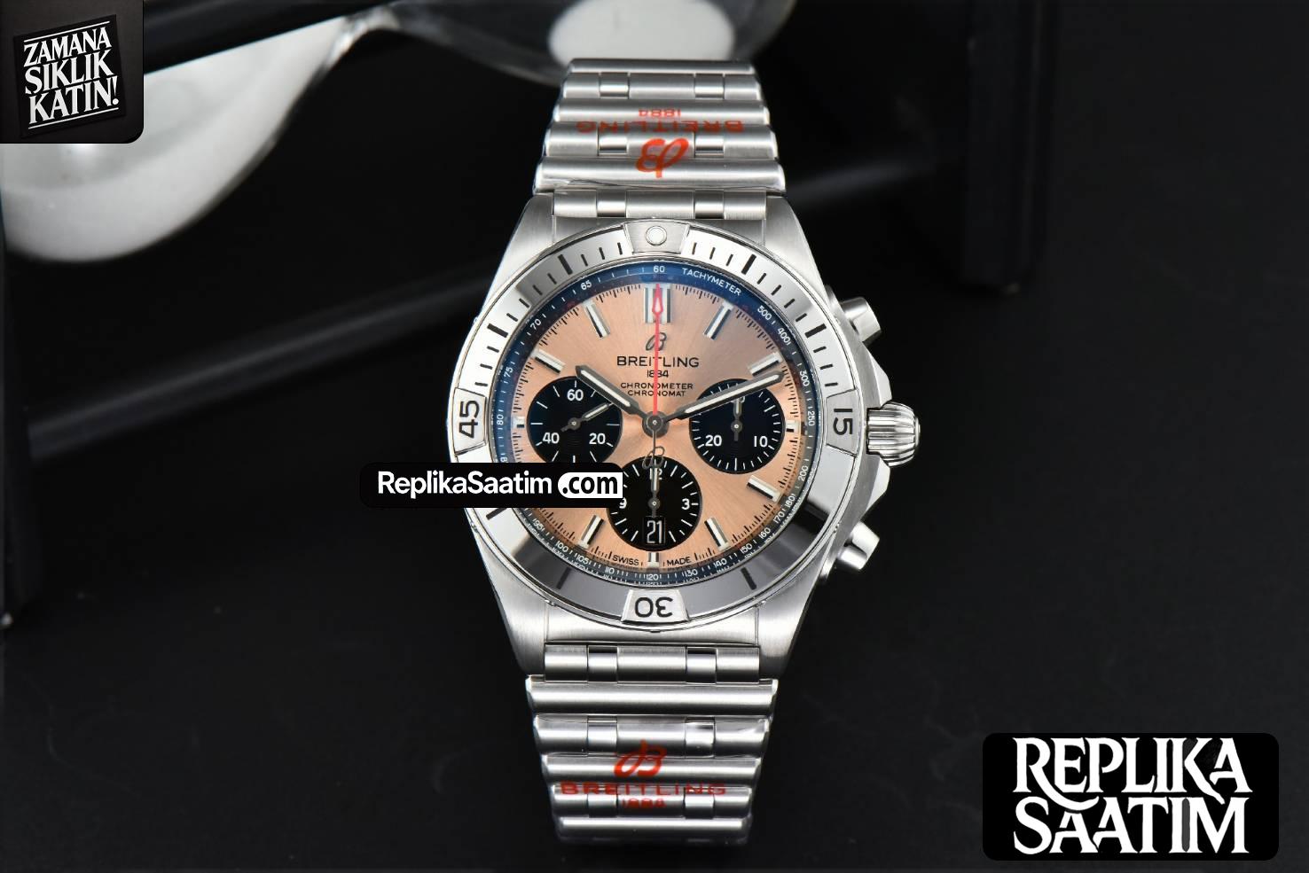 Chronomat B01 42MM GF RG/Black Dial SS Bracelet 7750 -03