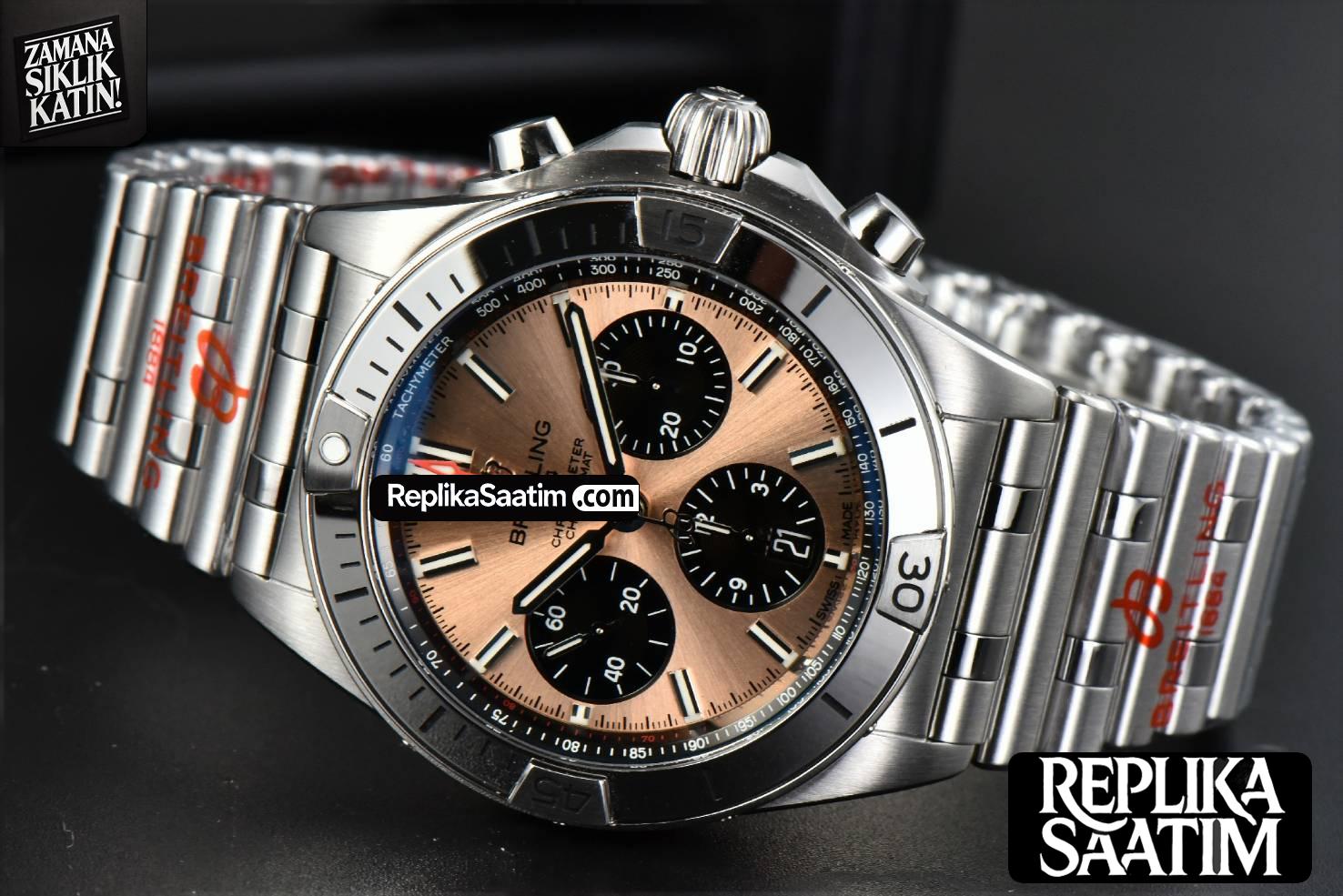 Chronomat B01 42MM GF RG/Black Dial SS Bracelet 7750 -12