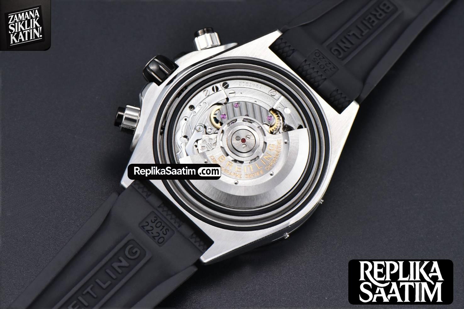 Chronomat B01 44mm BLSF Black Bezel Black Dial Rubber Strap 7750 -17