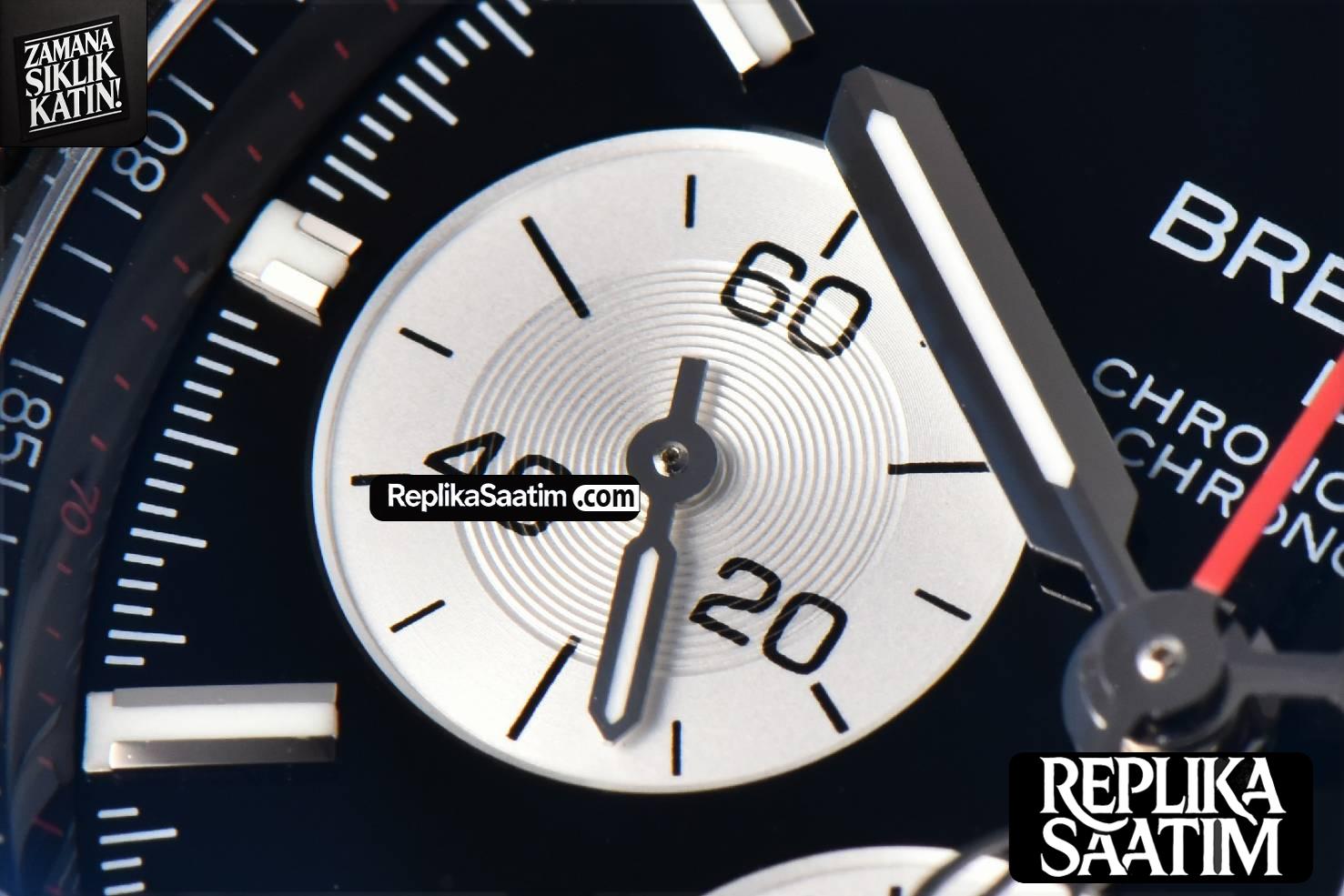Chronomat B01 44mm BLSF Black Bezel Black Dial White Subdial Rubber Strap 7750 -05