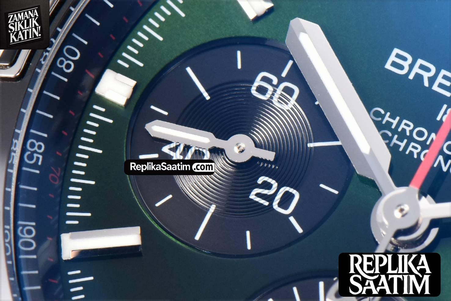 Chronomat B01 44mm BLSF Black Bezel Green Dial Rubber Strap 7750 -05