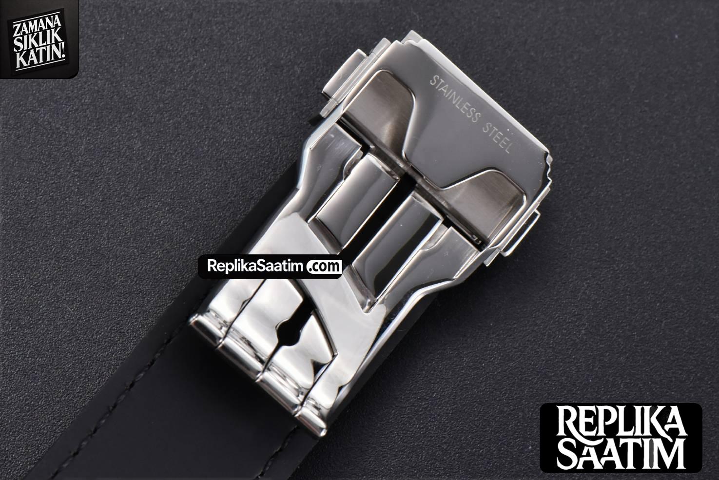 Classic Fusion 42mm RG/SS JJ+F Black Dial Black Leather Strap A1110 -30