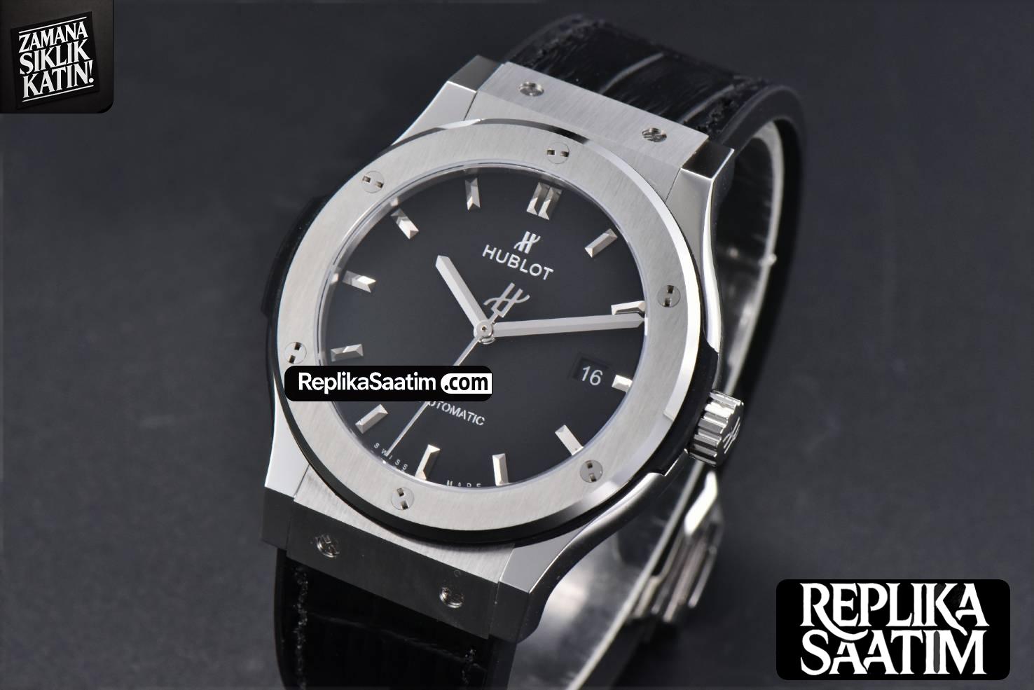 Classic Fusion 42mm SS JJ+F Black Dial Black Leather Strap A1110 -03