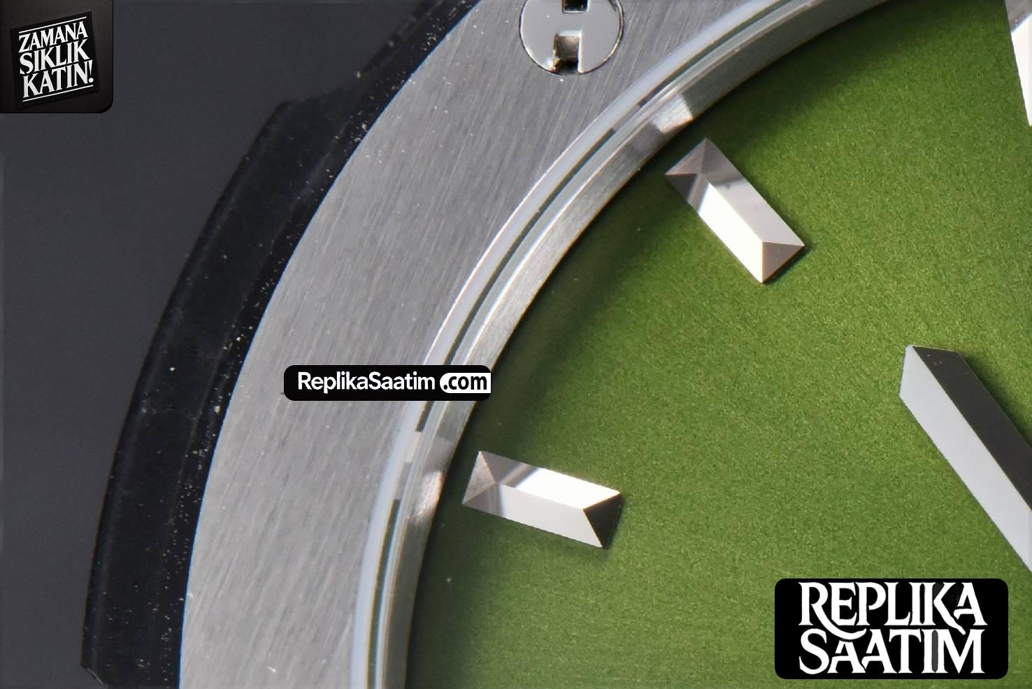 Classic Fusion 42mm SS JJ+F Green Dial Green Leather Strap A1110 -05