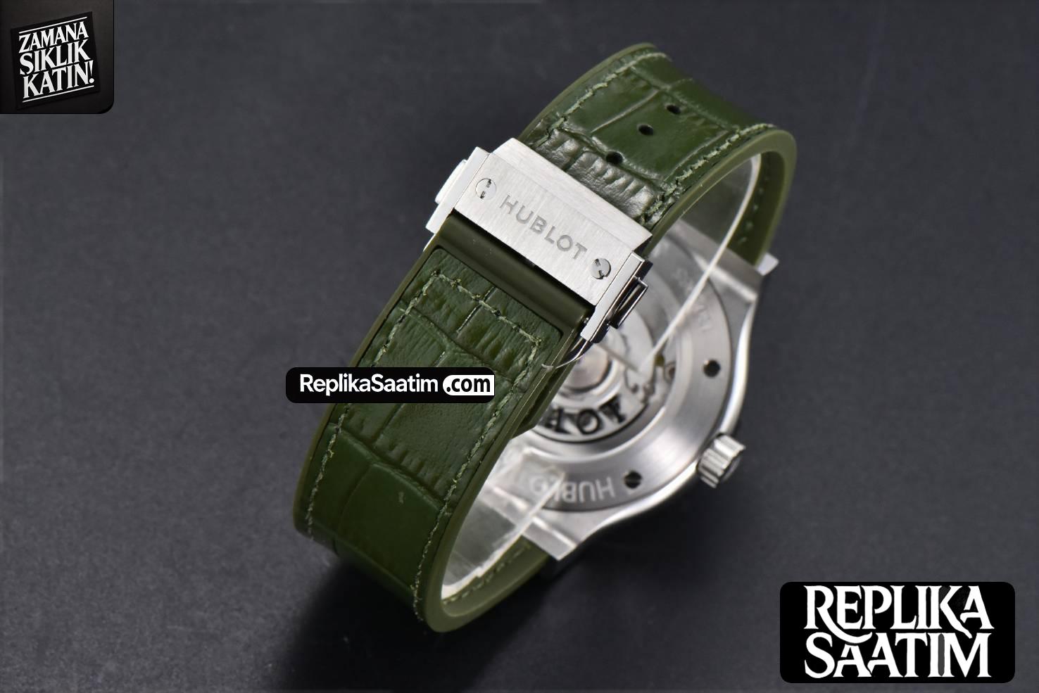Classic Fusion 42mm SS JJ+F Green Dial Green Leather Strap A1110 -34