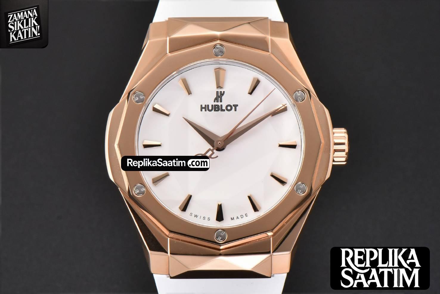 Classic Fusion Orlinski 40mm APSF RG White Faceted Dial White Rubber Strap A2892 -01