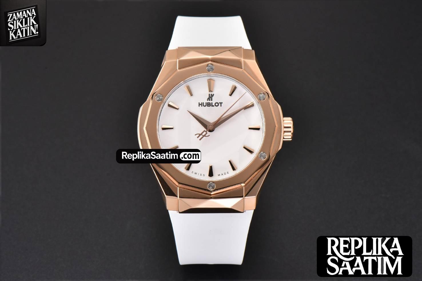 Classic Fusion Orlinski 40mm APSF RG White Faceted Dial White Rubber Strap A2892 -02