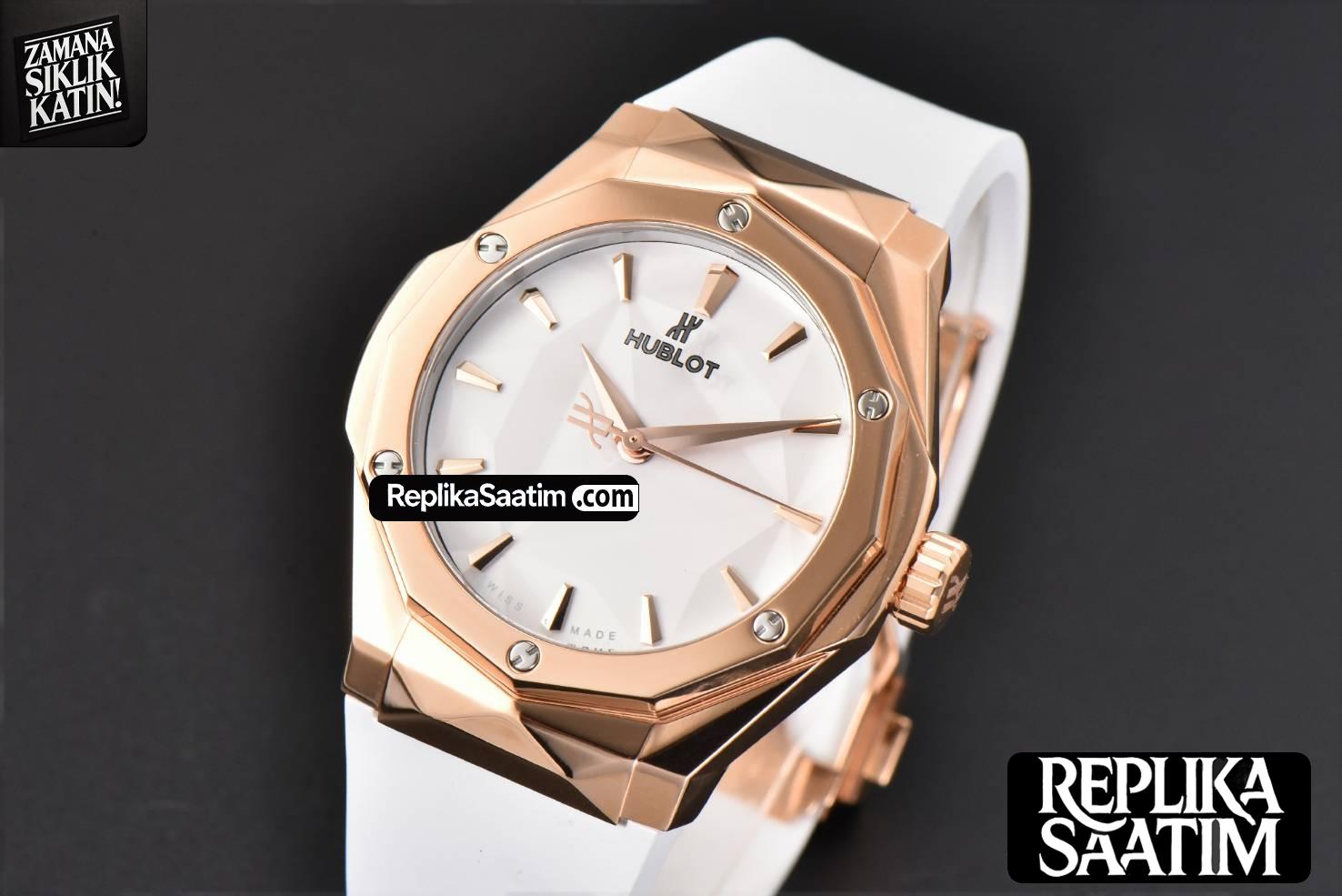 Classic Fusion Orlinski 40mm APSF RG White Faceted Dial White Rubber Strap A2892 -03