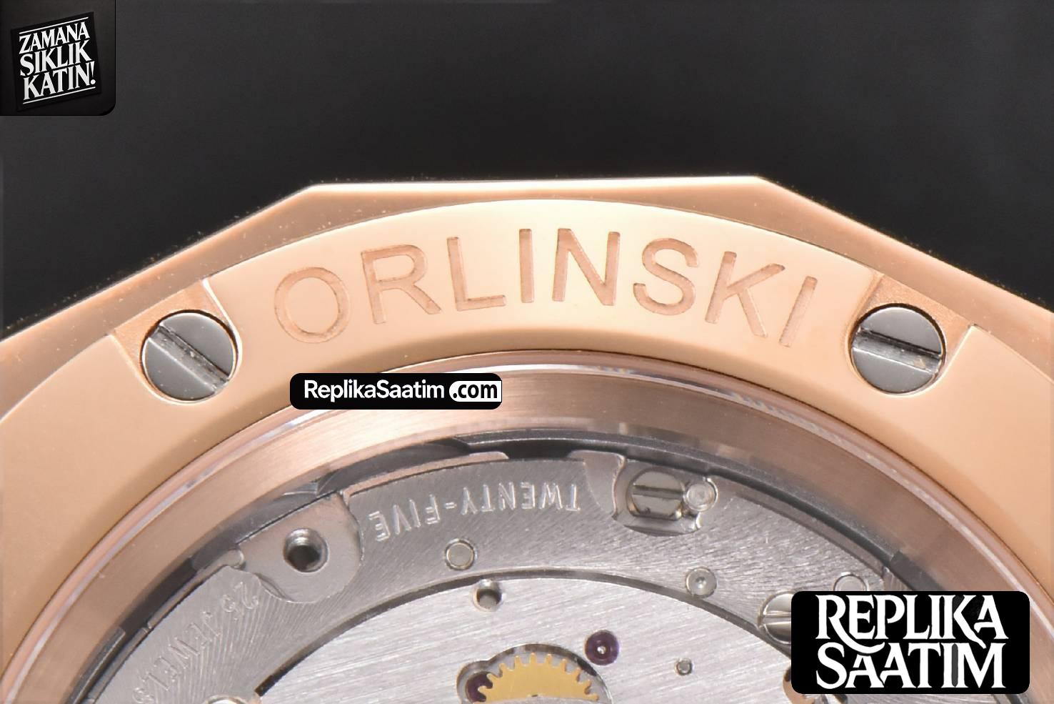 Classic Fusion Orlinski 40mm APSF RG White Faceted Dial White Rubber Strap A2892 -15