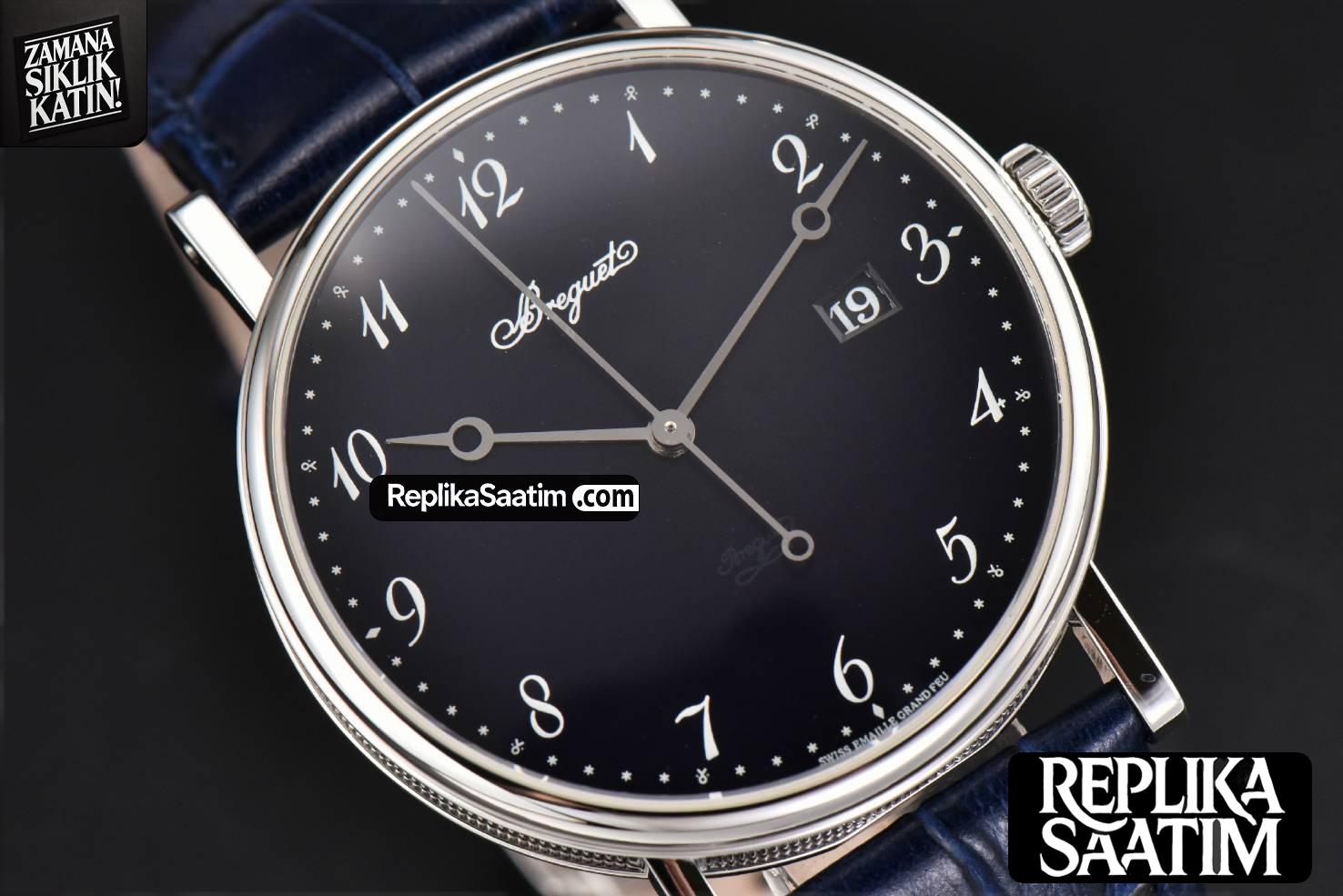 Classique 5177 40.5mm LTF Black Dial Digital Marker Blue Leather Strap MY9015 -10