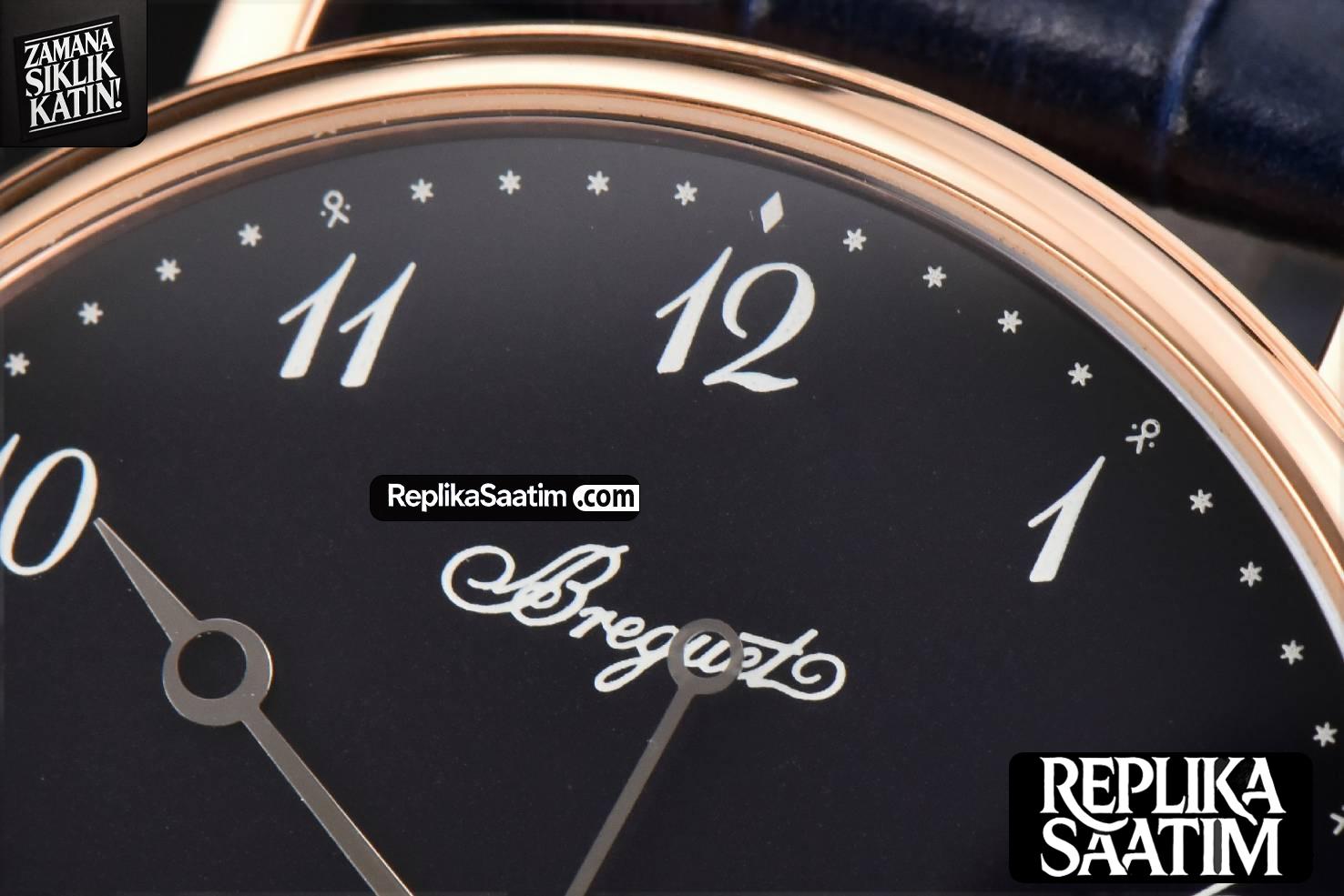 Classique 5177 40.5mm LTF RG Black Dial Digital Marker Blue Leather Strap MY9015 -04