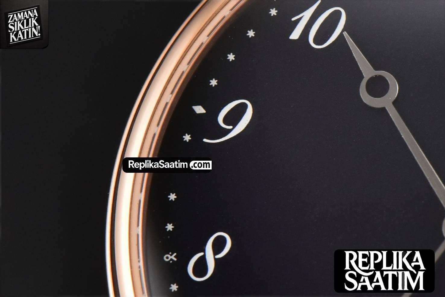 Classique 5177 40.5mm LTF RG Black Dial Digital Marker Blue Leather Strap MY9015 -05