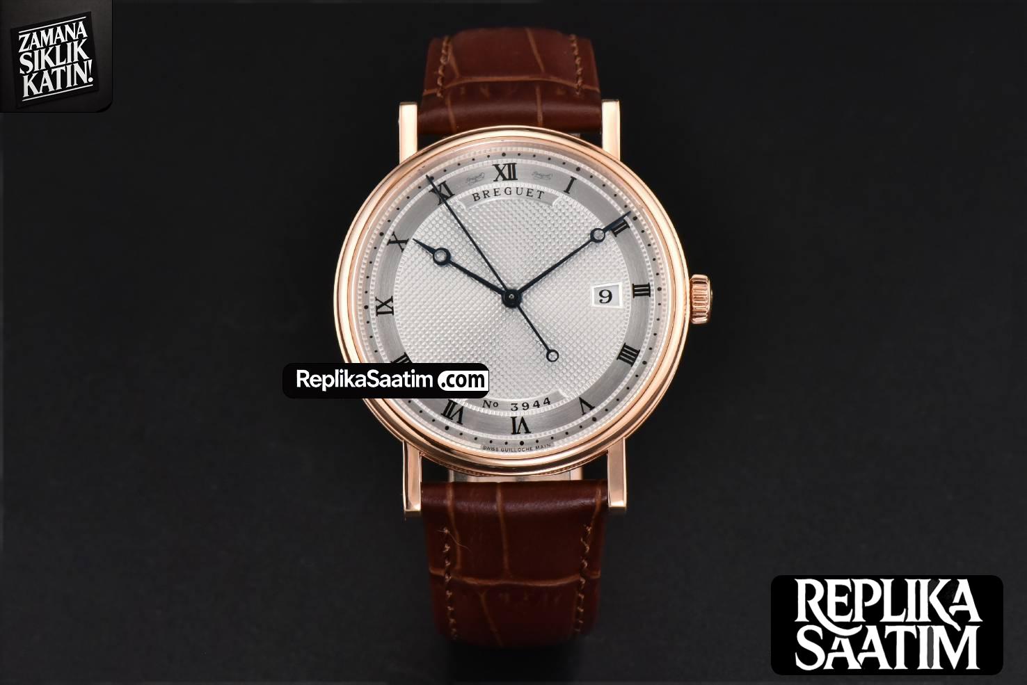 Classique 5177 40.5mm LTF RG White Dots Dial Roma Marker Brown Leather Strap MY9015 -02