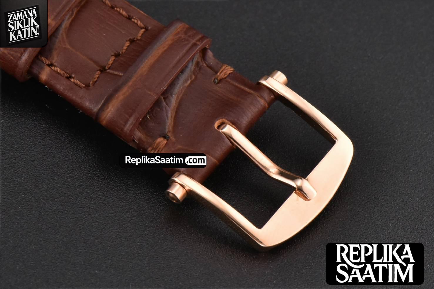 Classique 5177 40.5mm LTF RG White Dots Dial Roma Marker Brown Leather Strap MY9015 -23