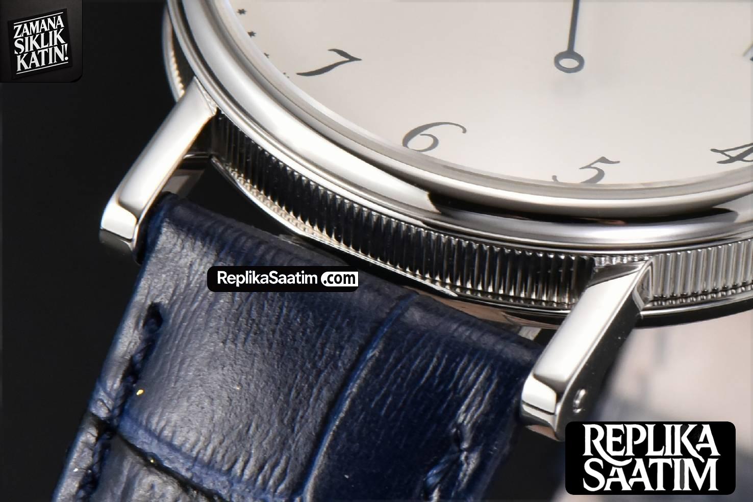 Classique 5177 40.5mm LTF White Dial Digital Marker Blue Leather Strap MY9015 -07