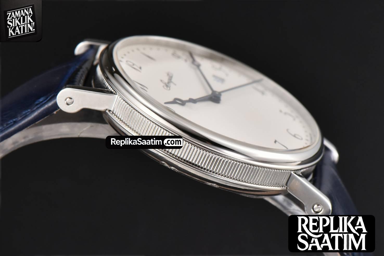 Classique 5177 40.5mm LTF White Dial Digital Marker Blue Leather Strap MY9015 -10