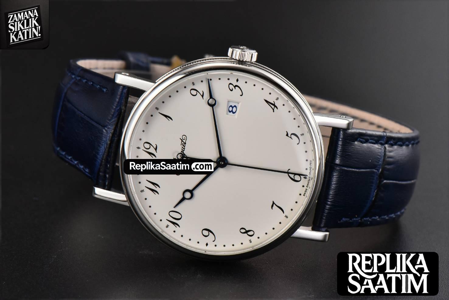 Classique 5177 40.5mm LTF White Dial Digital Marker Blue Leather Strap MY9015 -11