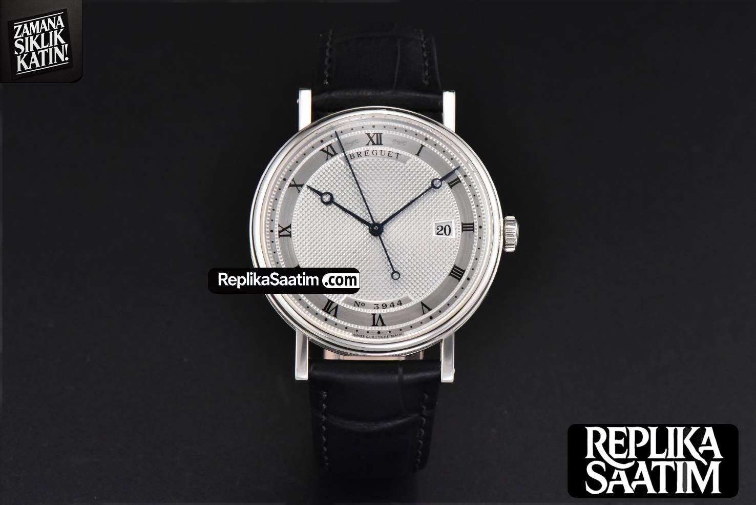 Classique 5177 40.5mm LTF White Dots Dial Roma Marker Black Leather Strap MY9015 -02