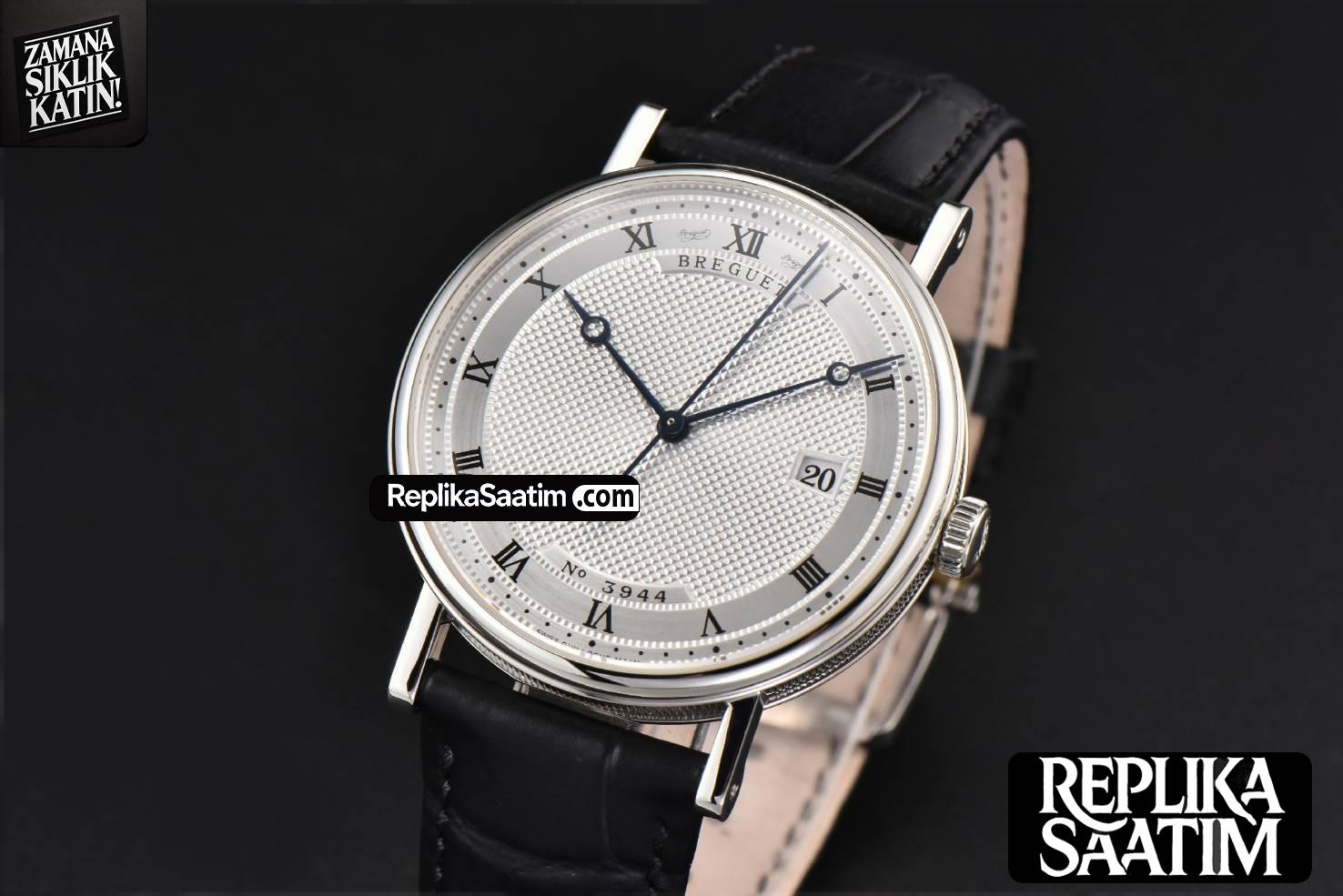 Classique 5177 40.5mm LTF White Dots Dial Roma Marker Black Leather Strap MY9015 -03
