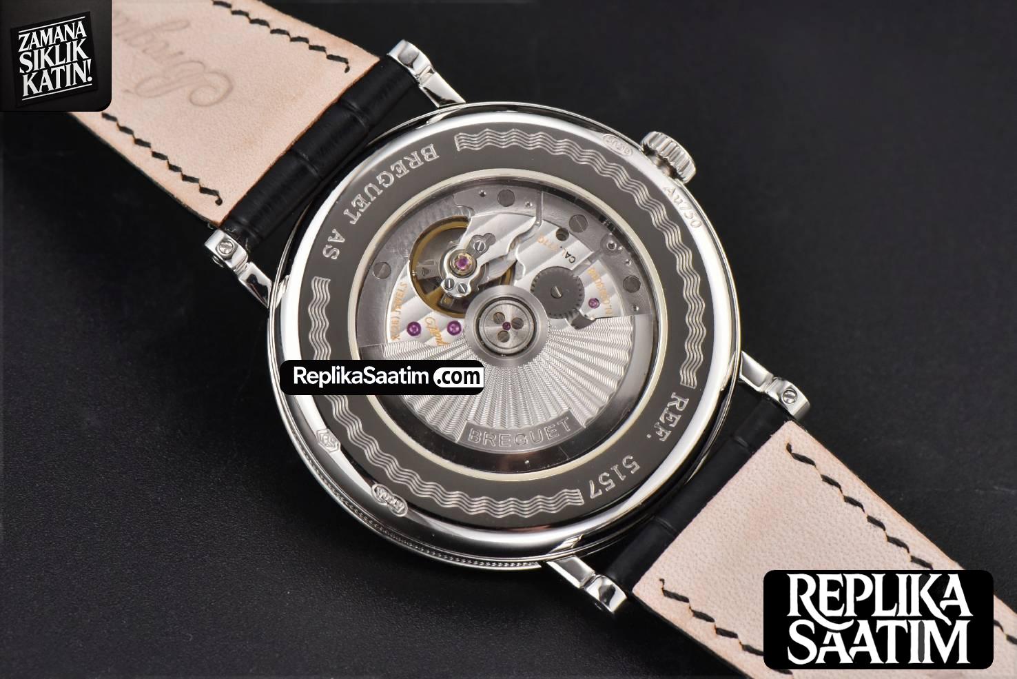 Classique 5177 40.5mm LTF White Dots Dial Roma Marker Black Leather Strap MY9015 -13