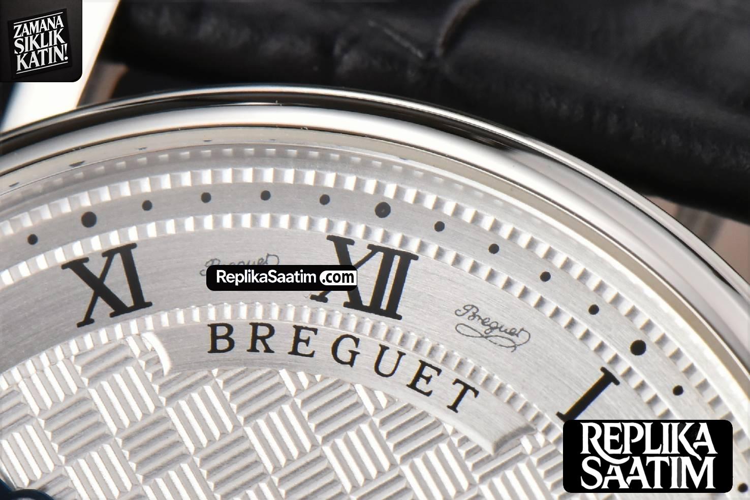 Classique 5177 40.5mm LTF White Textured Dial Roma Marker Black Leather Strap MY9015 -04