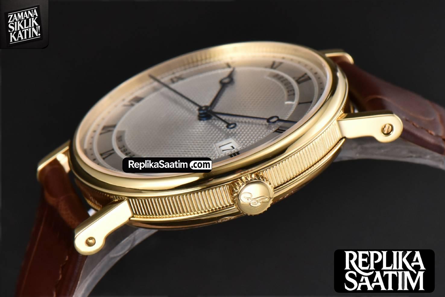 Classique 5177 40.5mm LTF YG White Dots Dial Roma Marker Brown Leather Strap MY9015 -08