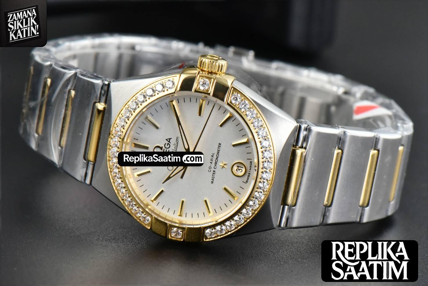 Constellation 29mm TWSF YG Diamond White Dial Stick Marker YG/SS Bracelet A8700 -06