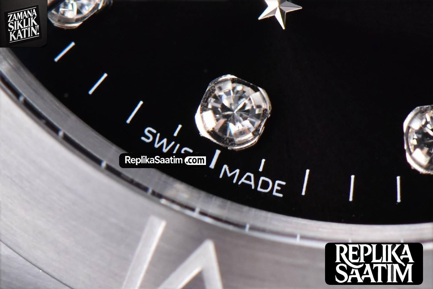 Constellation 38mm SS VSF Black Dial Diamond Markers on SS Bracelet A8500 Super Clone -07