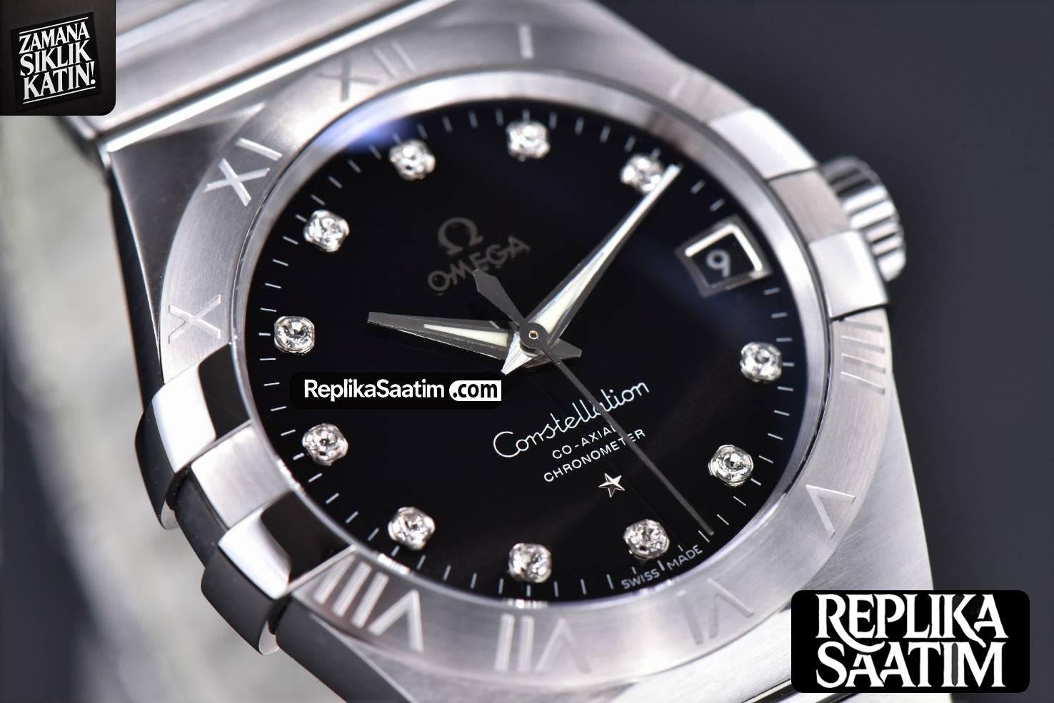 Constellation 38mm SS VSF Black Dial Diamond Markers on SS Bracelet A8500 Super Clone -09