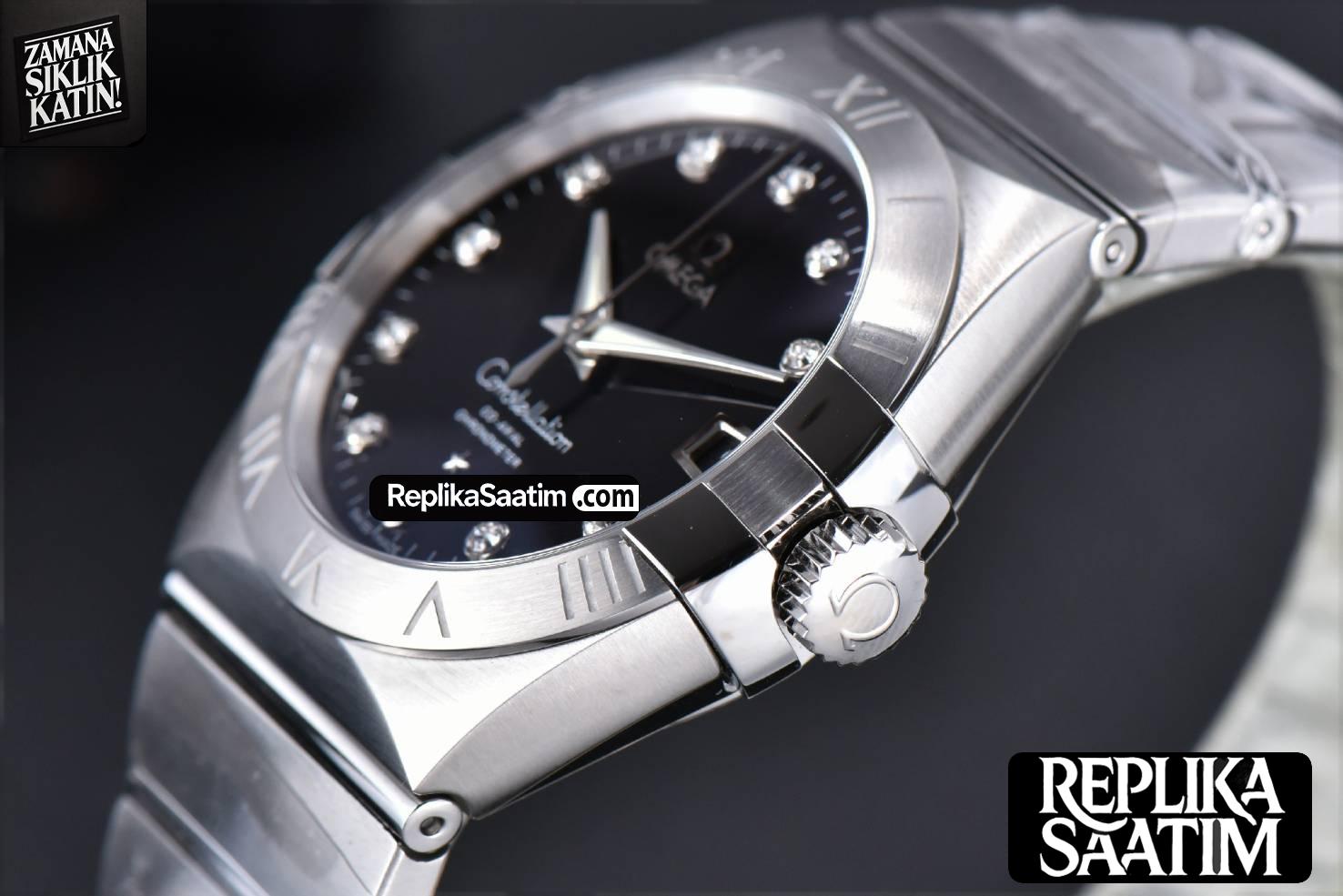Constellation 38mm SS VSF Black Dial Diamond Markers on SS Bracelet A8500 Super Clone -10