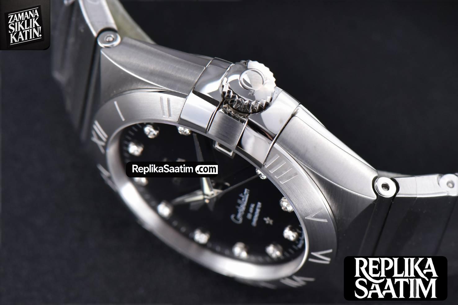 Constellation 38mm SS VSF Black Dial Diamond Markers on SS Bracelet A8500 Super Clone -11