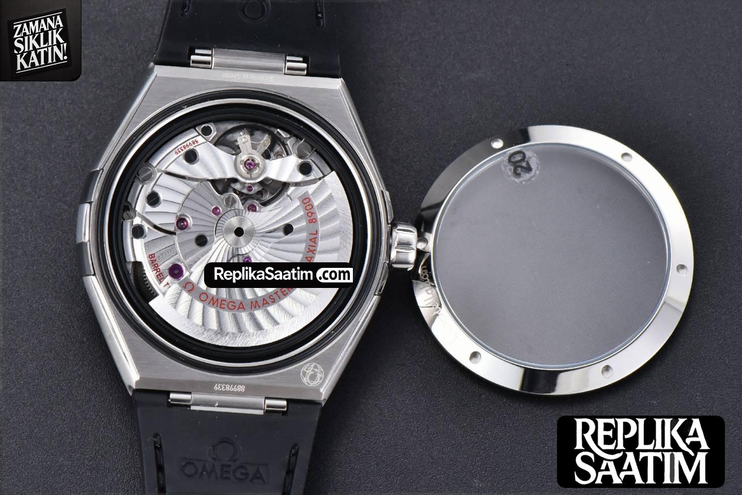 Constellation 41mm VSF Black Ceramic Black Dial Black Gummy Strap A8900 -20