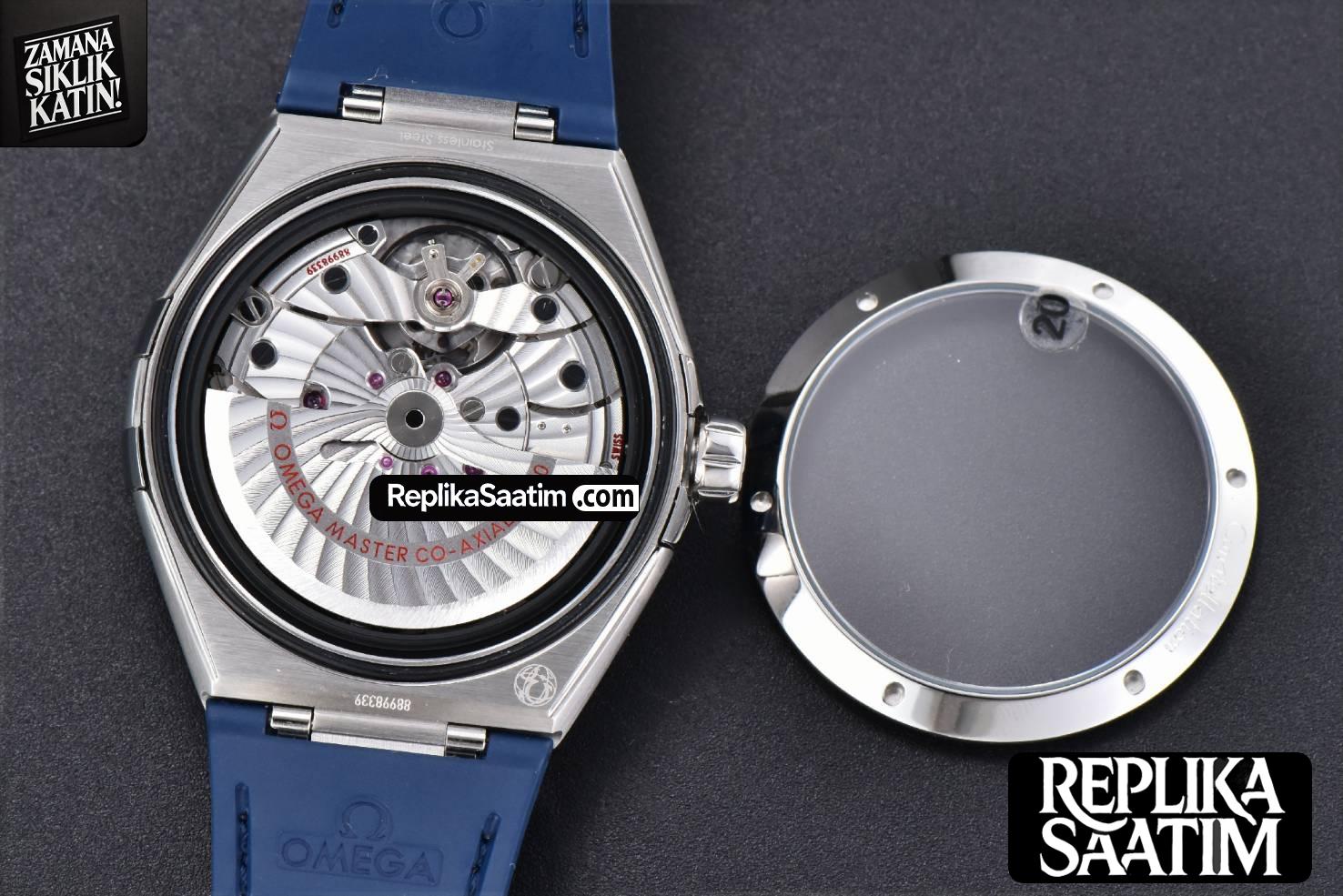 Constellation 41mm VSF Blue Ceramic Blue Dial Blue Gummy Strap A8900 -18