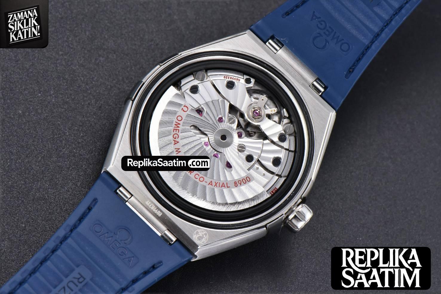 Constellation 41mm VSF Blue Ceramic Blue Dial Blue Gummy Strap A8900 -19