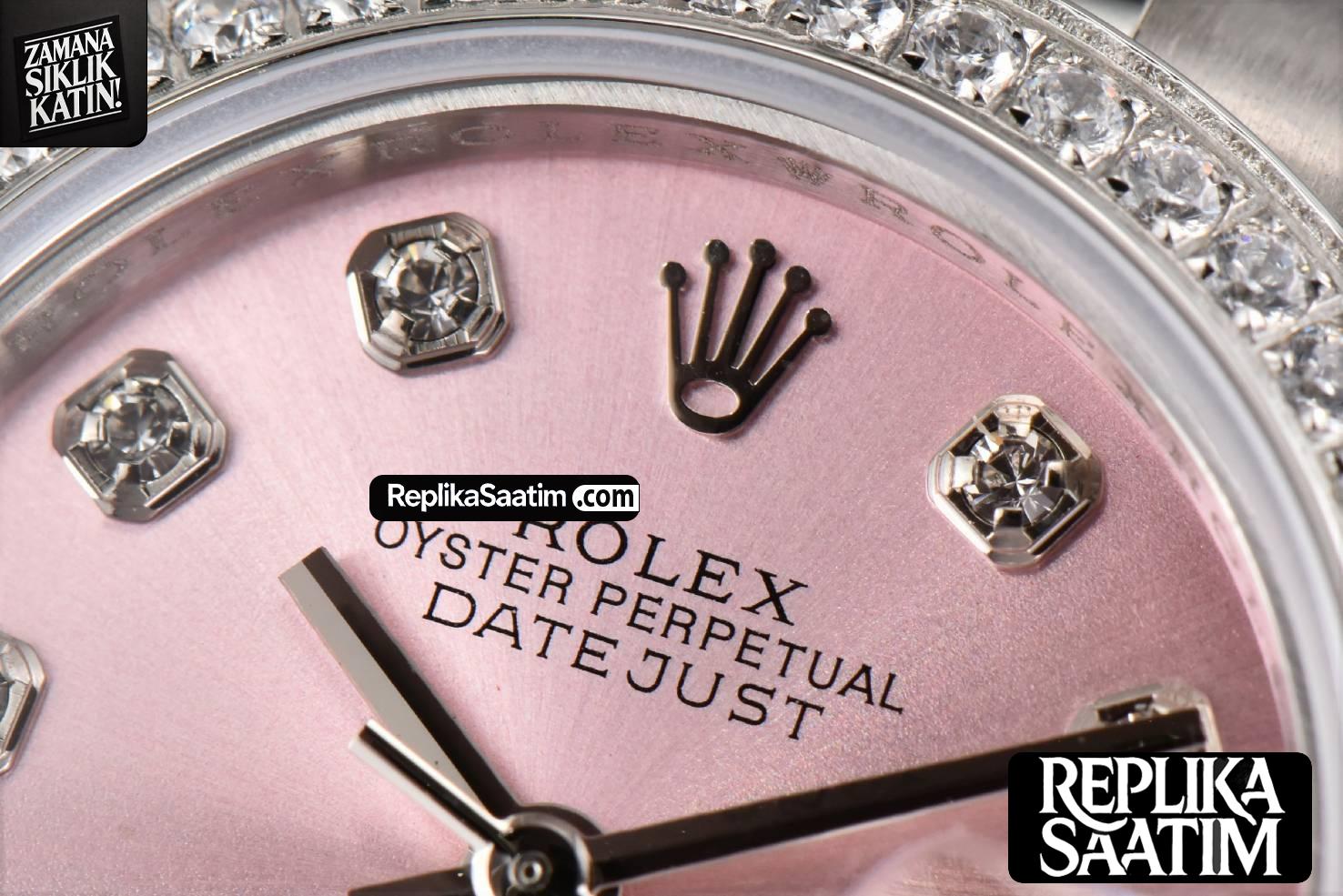 DateJust 28MM Ladies WF Diamond Pink Dial Diamond Marker Jubilee Bracelet A2236 -05