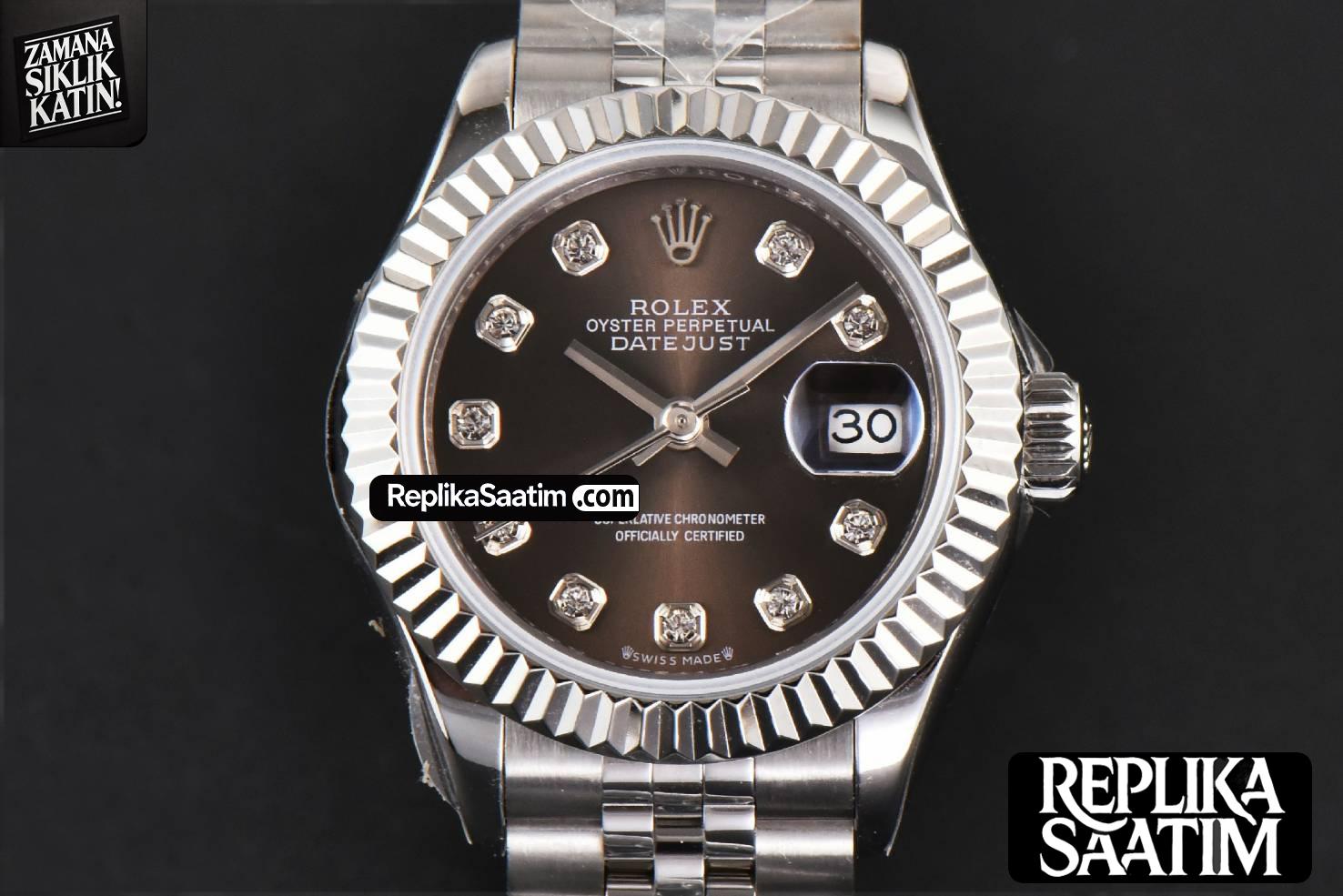 DateJust 28MM Ladies WF Gray Dial Diamond Marker Jubilee Bracelet A2236 -01