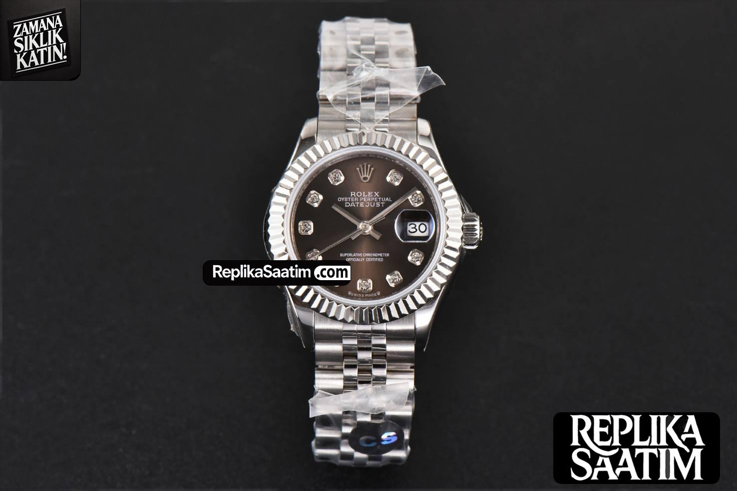 DateJust 28MM Ladies WF Gray Dial Diamond Marker Jubilee Bracelet A2236 -02