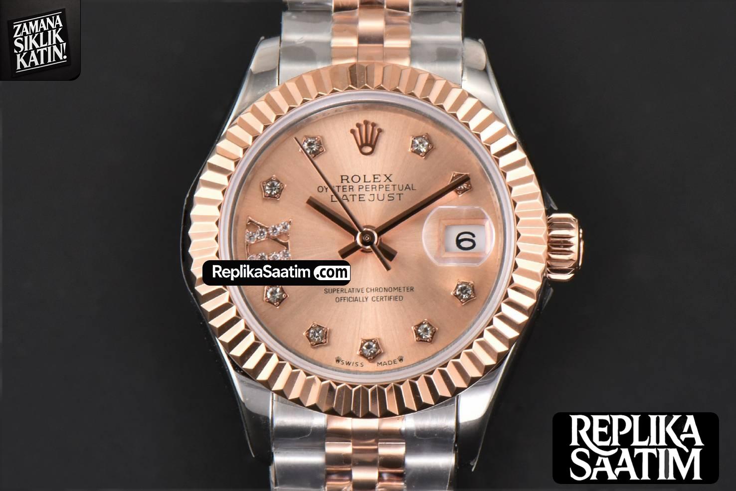 DateJust 28MM Ladies WF RG/SS RG Dial Diamond Marker Jubilee Bracelet A2236 -01