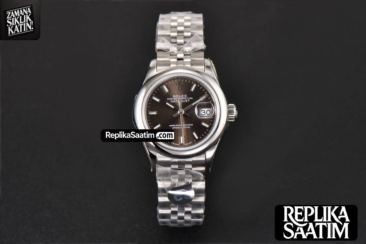 DateJust 28MM Ladies WF Smooth Bezel Gray Dial Jubilee Bracelet A2236 -02