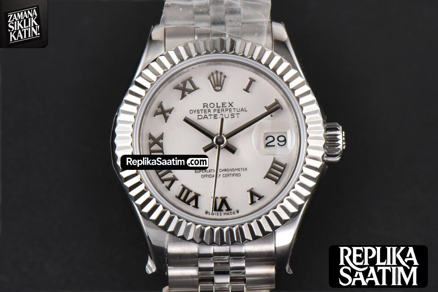 DateJust 28MM Ladies WF White Dial Roma Marker Jubilee Bracelet A2236 -01