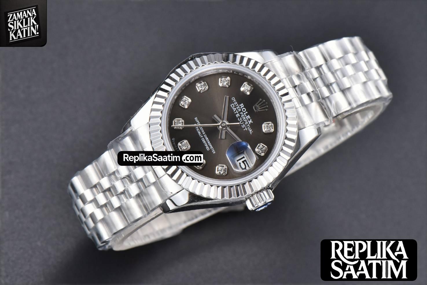 DateJust 28MM WF Gray Dial Diamond Marker Jubilee Bracelet A2671 -02