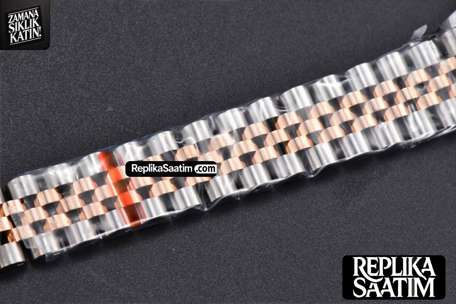 DateJust 31MM 904L RG/SS GMF Diamond Bezel Silver Flowers Dial Jubilee Bracelet A2824 -26