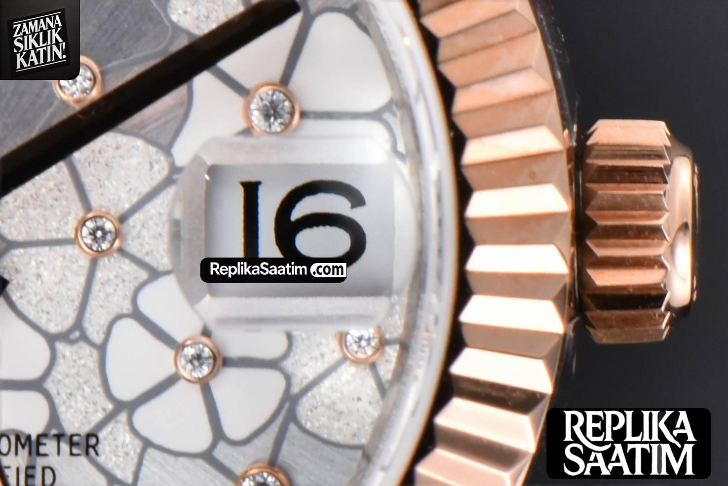 DateJust 31MM 904L RG/SS GMF Fluted Bezel Silver Flowers Dial Oyster Bracelet A2824 -09