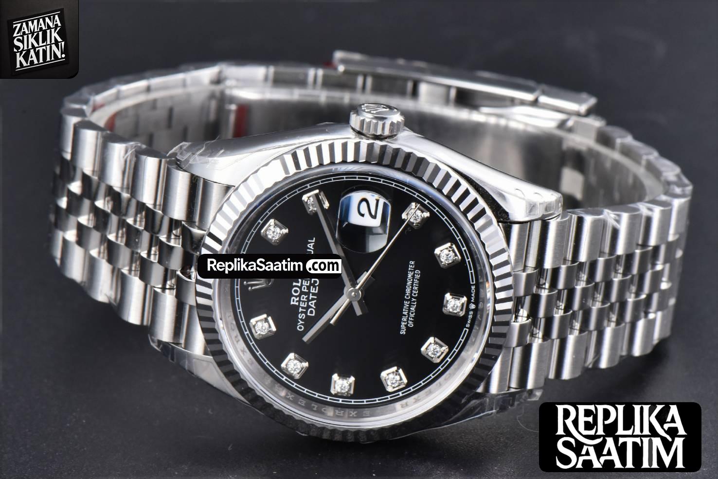 DateJust 36MM 126234 904L VSF Black Dial Diamond Marker Jubilee Bracelet VS3235 -15