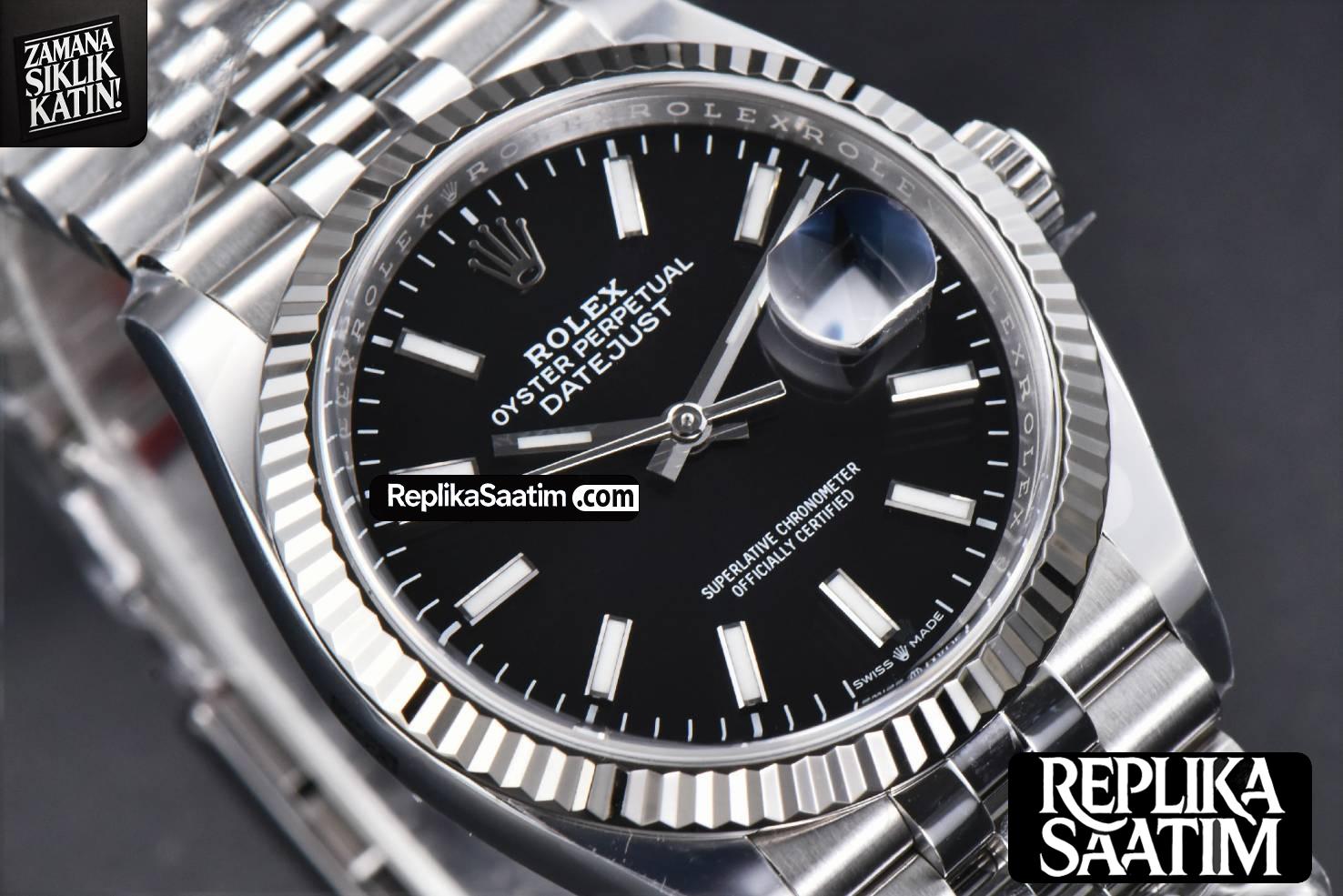 DateJust 36MM 126234 Clean CF Black Dial Jubilee Bracelet VR3235 -14